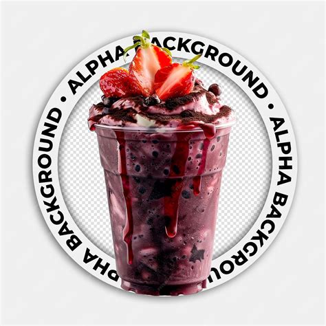 Premium PSD | A glass of acai ice cream acaiteria Image without Background