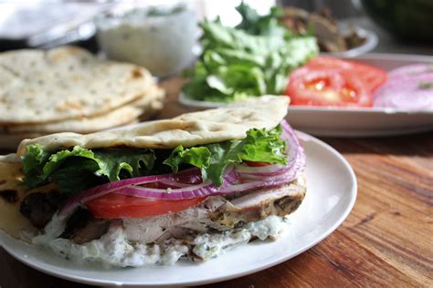 Grilled Lemon Chicken Gyros with Mint and Dill Tzatziki | Queen City ...