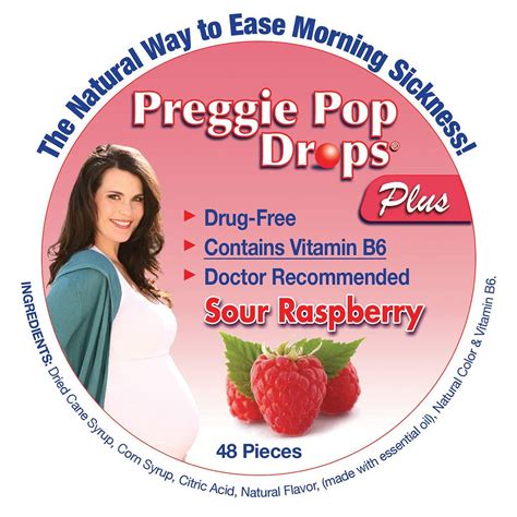 Preggie Pop Drops Morning Sickness Candy - Sour Raspberry Flavor | 48 Count | Pregnancy Nausea ...