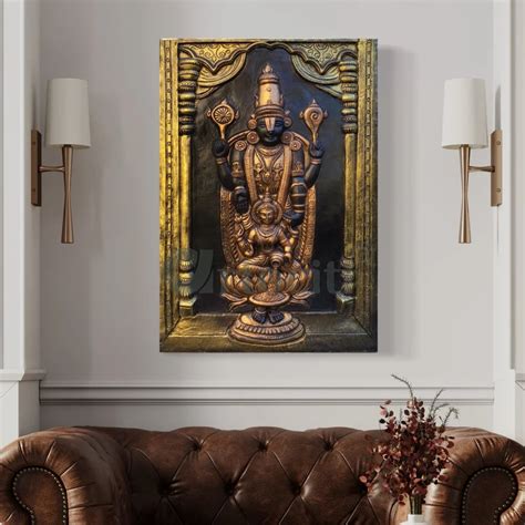 Buy Tirupati Balaji with Goddess Lakshmi 3D Wall Art Relief Mural ...