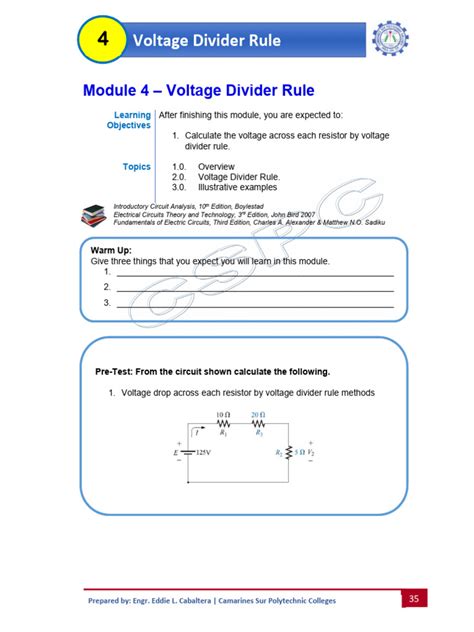 Image result for Voltage Divider Rule Example