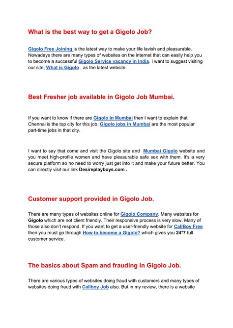 PPT - Satisfactory life-changing opportunity in Gigolo job Mumbai ...