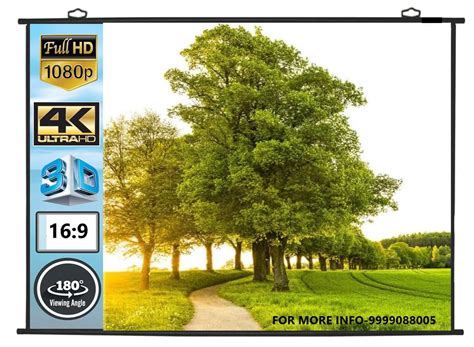 Vilro Map Type Projector Screen 4 ft Height x 6 ft Width 84" Diag ...