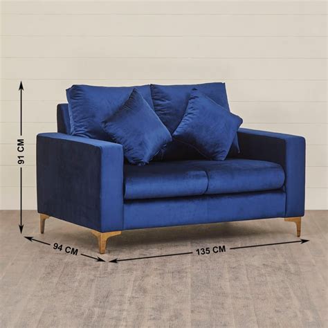 Buy Noir Novelty Nxt 3+2+1 Seater Velvet Sofa Set with Cushions - Blue ...