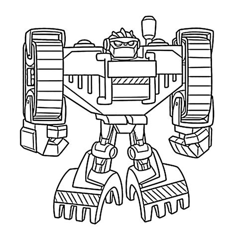Boulder bot coloring pages for kids, printable free - Rescue bots ...
