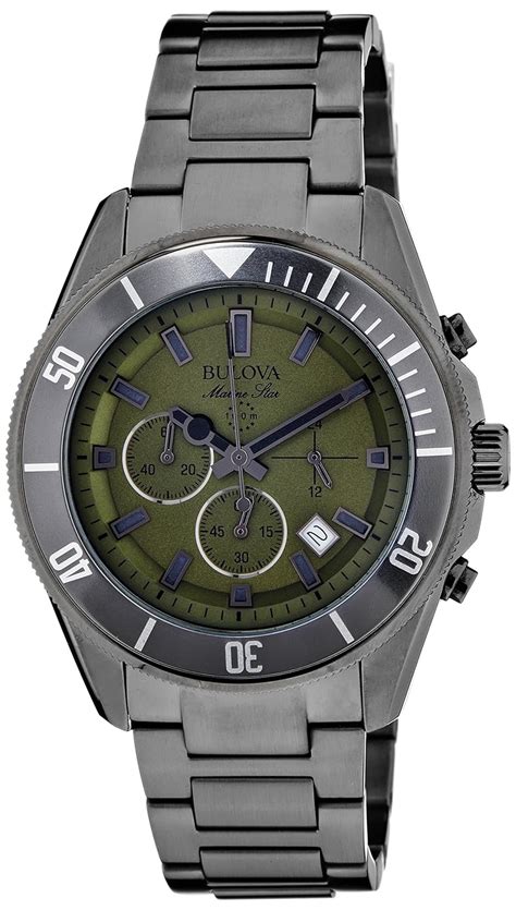 Bulova Marine Star Analog Green Dial Men's Watch - 98B206 : Bulova ...