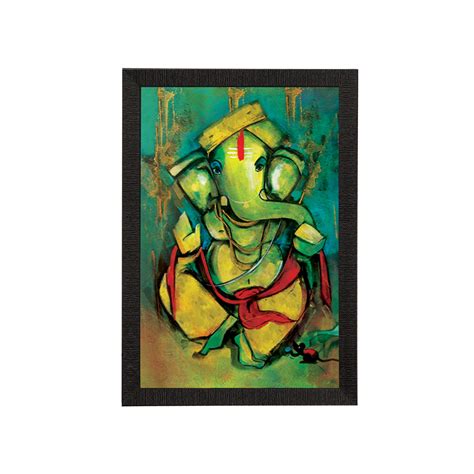 Lord Ganesha Satin Matt Texture UV Art Painting - eCraftIndia Online