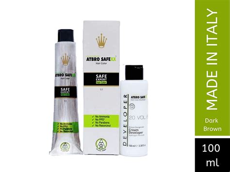 Atbro Safexx Dark Brown Hair Color Kit,100 ml Price, Uses, Side Effects ...