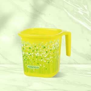 Buy Nayasa Square Ring Funk Plastic Bathroom Set of 2 (Bucket 18 L+Mug ...