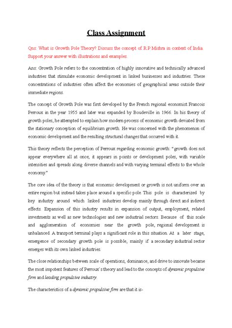Growth Pole Theory - Regional Planning and Development - Class ...