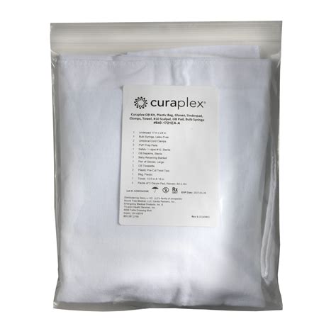 Curaplex® OB Kit, Plastic Bag, Gloves, Underpad, Clamps, Towels ...