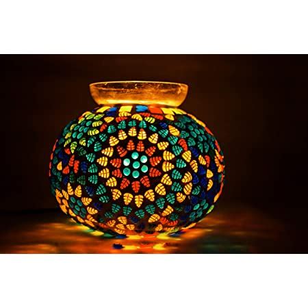 Buy RK Glass Turkish Handcrafted Mosaic Decorated Table lamp (Red ...