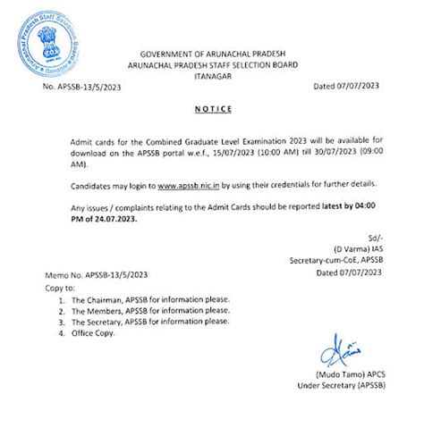 APSSB CGL Admit Card 2023 Out, Hall Ticket Download Link