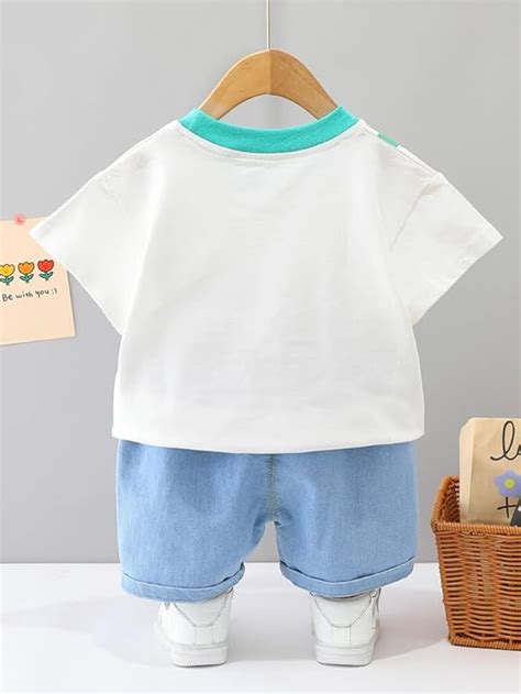 Boy's White Hello Print T-Shirt & Shorts Set – Googo Gaaga
