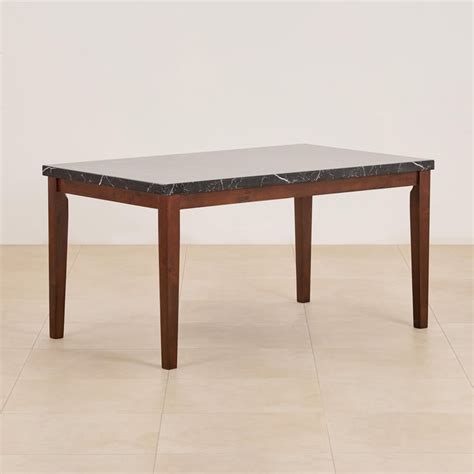 Buy (Refurbished) Jasper Faux Marble Top 6-Seater Dining Table - Black ...