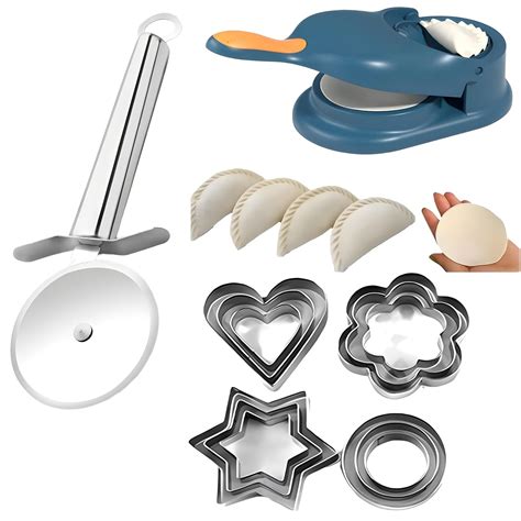 Buy TRADETEX Stainless Steel Pizza Cutter Dumpling Maker 2 in 1, Momo ...