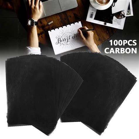 Buy Jytue 100 Pieces A4 Carbon Transfer Paper Black Legible Graphite ...