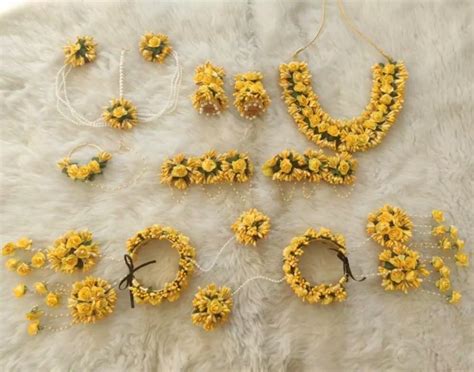 LAMANSH® Special Haldi Mehendi 🌺 Jewellery Set / Floral Jewellery set ...