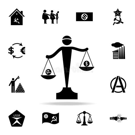 Scales of Communism and Capitalism Icon. Detailed Set of Communism and ...