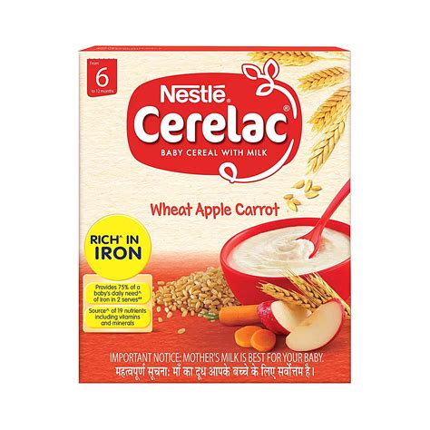 Nestle Cerelac Baby Cereal with Milk from 6 to 12 Months Wheat Apple ...