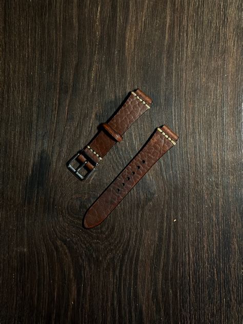 Projected watch straps in horween bison usa leather full grain ...