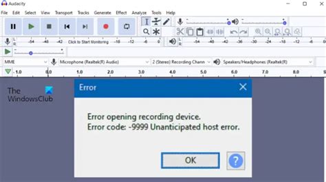 Image result for In Audacity Software Message Showing Error Opening Recording Device