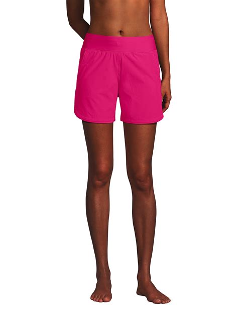 Lands' End Women's 5" Quick Dry Elastic Waist Board Shorts Swim Cover ...