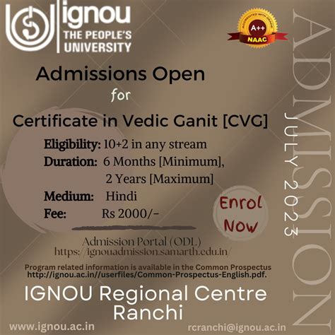 IGNOU-RC-Ranchi - About Us - Jan-2026 Admission