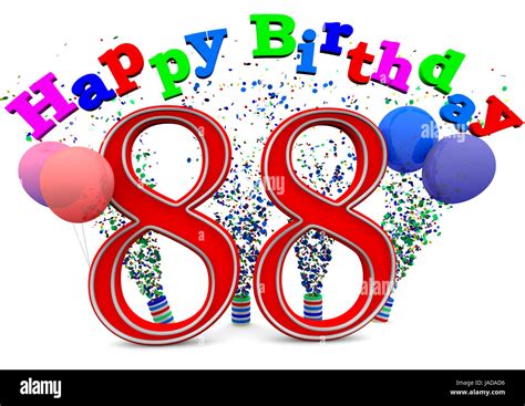 a 88 with happy birthday and balloons Stock Photo - Alamy