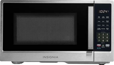 Insignia™ .9 Cu. Ft. Compact Countertop Microwave Stainless Steel NS ...