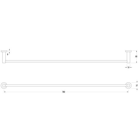 BIM objects - Free download! Milli Mood Edit Single Towel Rail 780mm ...