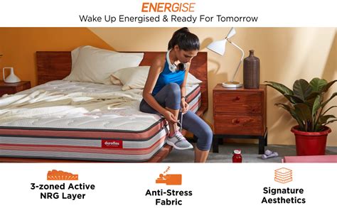 Duroflex Energise Recharge 5-inch Queen Size Coir Mattress (Maroon ...