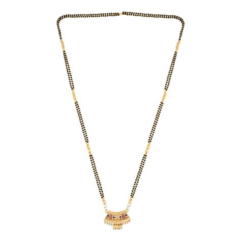 Buy Efulgenz Look Golden Hand Meenakari Base Metal Long Mangalsutra ...