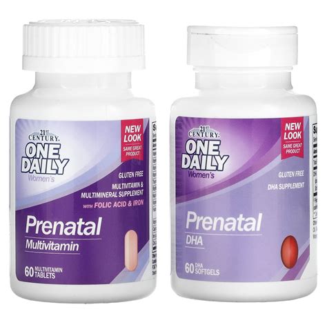 Buy 21st Century 2-Step Prenatal Multivitamin + DHA Tablets, 120 Count ...