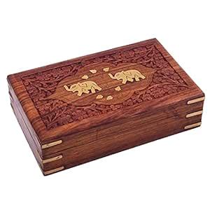 Duadecor handmade wooden jewelry organizer box for women and girls with ...