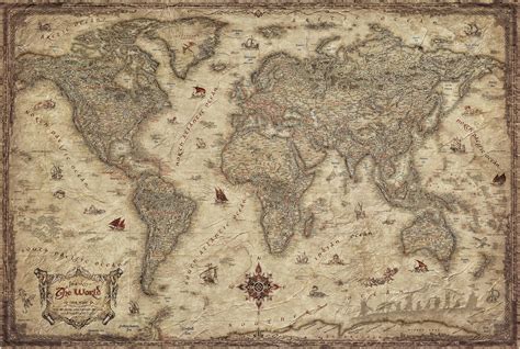 Rajko Zigic - World Map LOTR style 137x92 cm