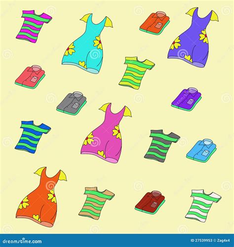 Shirts, T-shirts and Dresses Stock Illustration - Illustration of jeans ...