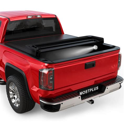 Buy MOSTPLUS Quad Fold Soft Truck Bed Tonneau Cover Compatible for 2019 2020 2021 2022 2023 ...