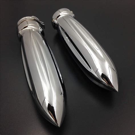 NBX- Motorcycle Chrome Bullet Shape 7/8" 22mm Hand Grips for Compatible ...