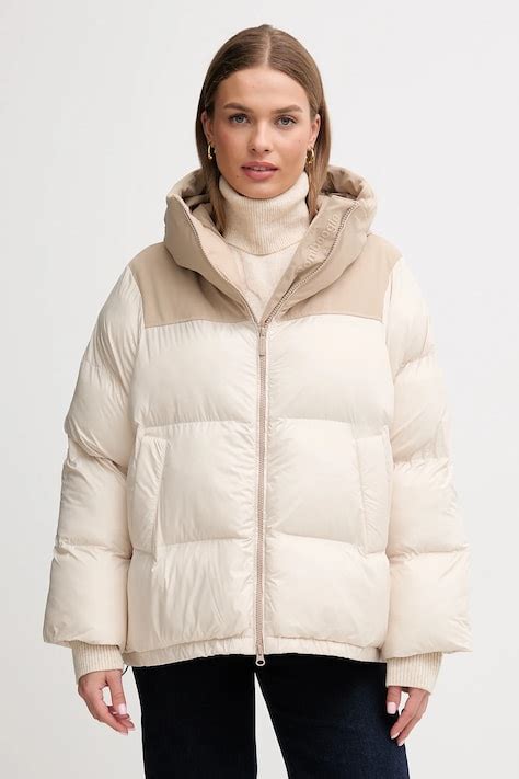 Calvin Klein kurtka puchowa damska kolor beżowy zimowa | Answear.com