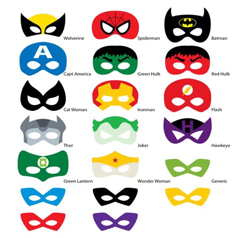 Superhero Mask Template Printables - Printable Sight Words List