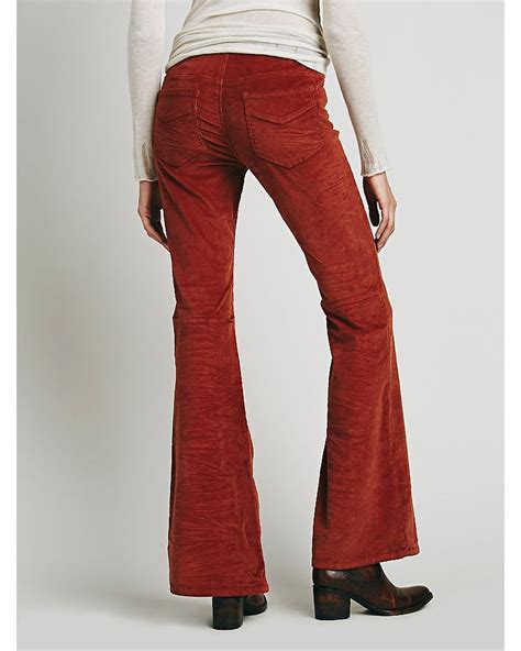 We the Free Pull-On Flare Corduroy Pants in Red Garnet Royale Size 24 ...