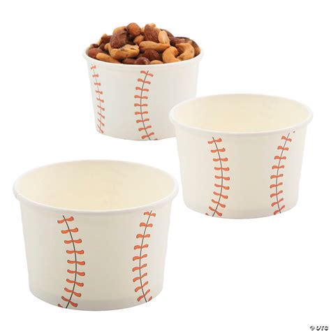 4 1/4" x 2 1/2" Baseball Disposable Paper Snack Cups - 12 Ct ...