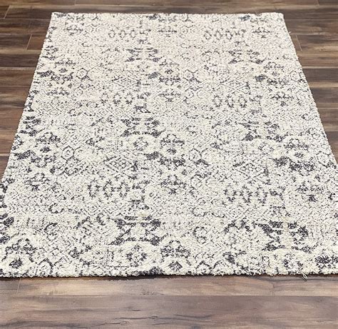 Buy SAJAVAT HOME Pure Cotton Vintage Cream & White Floor Rug | 4x6 FEET ...