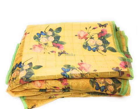 Check Print Fabric in Chanderi Material – Inhika.com