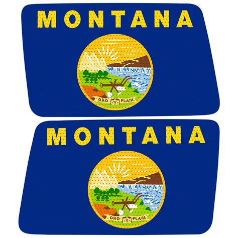Montana State Flag Quarter Window Decal For Ford Bronco Hard Top| Four ...
