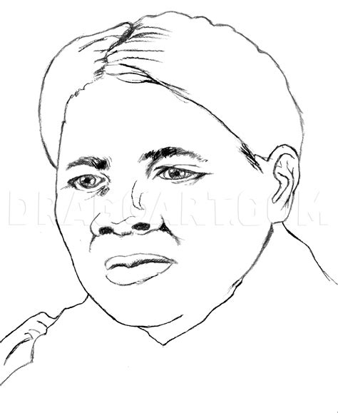 How To Draw Harriet Tubman, Harriet Tubman, Drawing, Step by Step, by ...