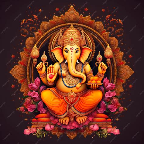 Premium PSD | Ganesh chaturthi shri ganesha design postcard and background