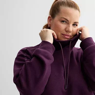Plus Size Tek Gear® Ultrasoft Fleece Funnel Neck Pullover