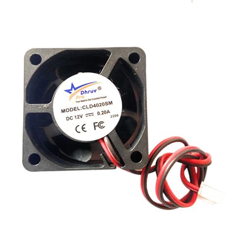 DHRUVPRO Plastic 12V Cooling Cabinet Fan Fan Square (12V 40X40X20-MM 1 ...